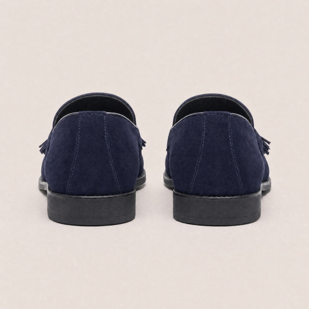 Mocasin azul con borlas de vestir