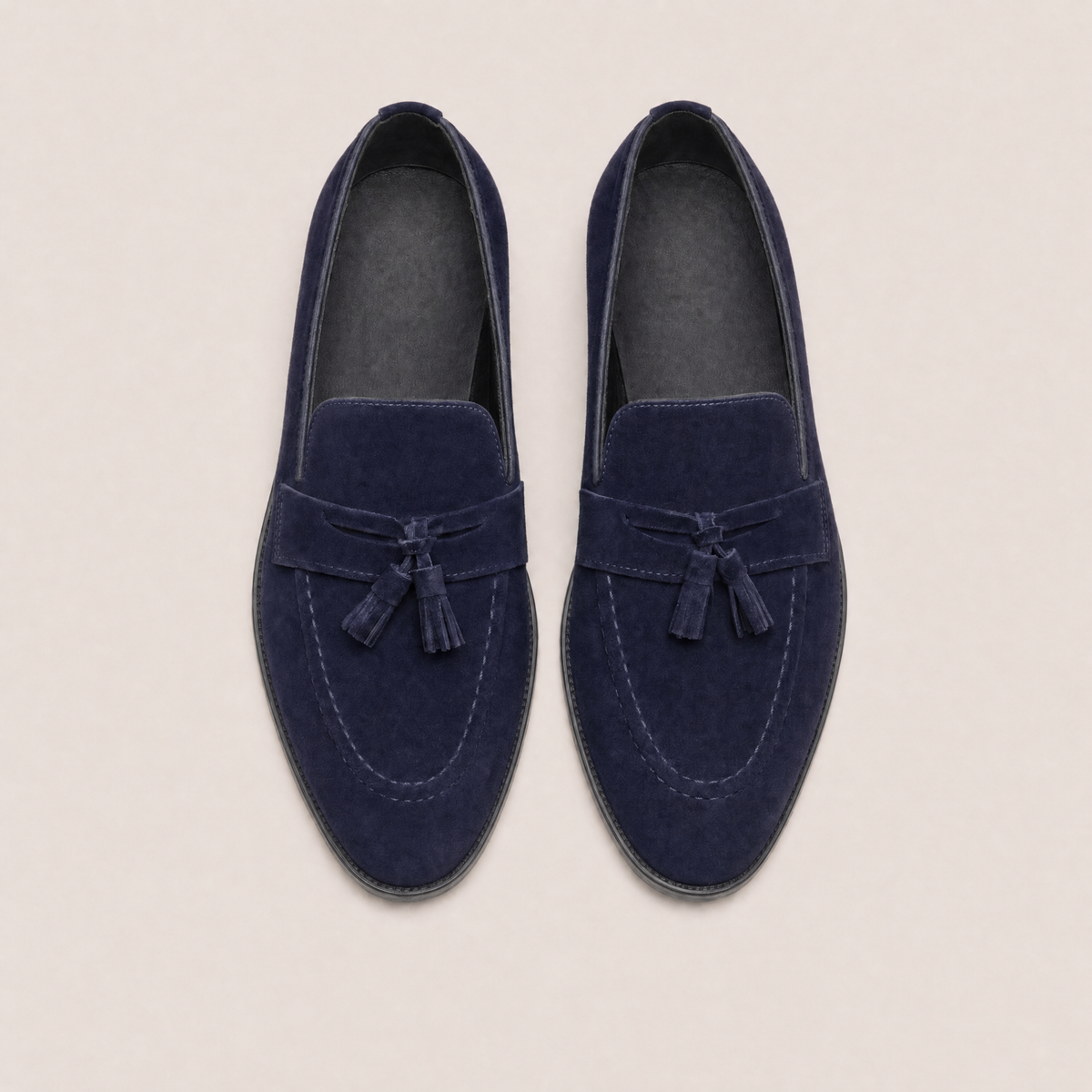 Mocasin azul con borlas de vestir