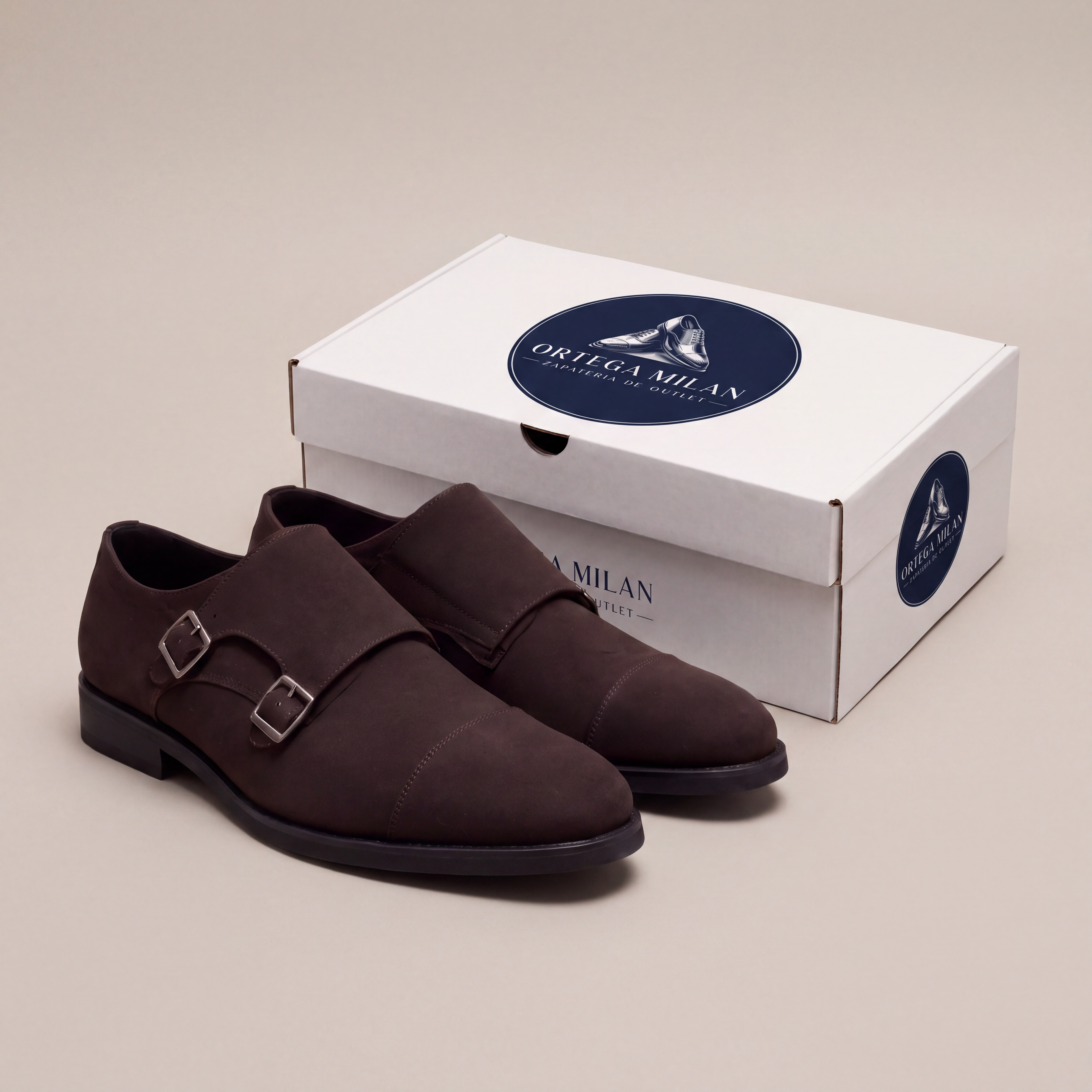 Zapato de vestir marrón con hebillas
