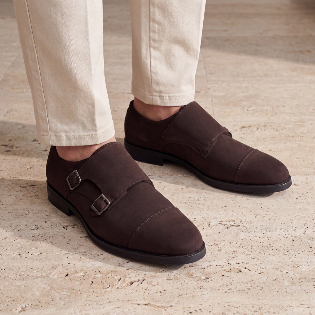 Zapato con hebillas monk marrón de vestir